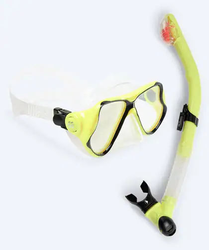 Hudson Full-dry snorkelset in geel