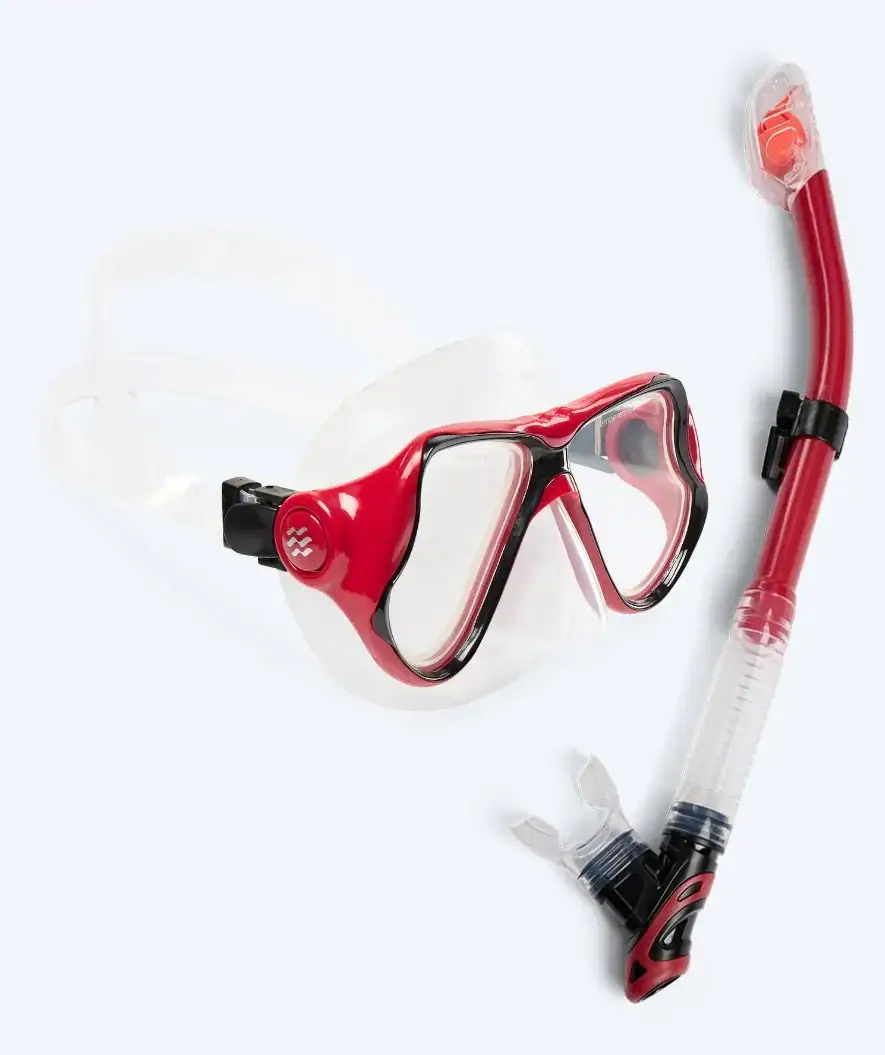 Hudson Full-dry snorkelset in het rood
